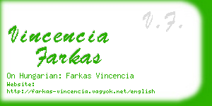 vincencia farkas business card